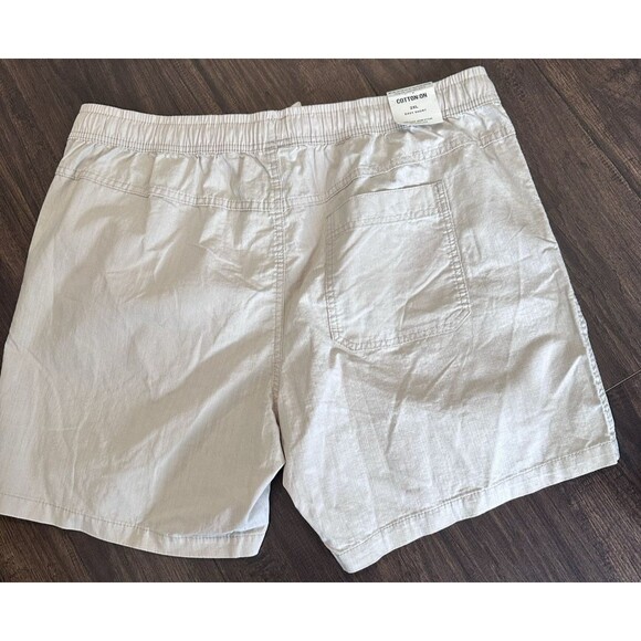COTTON ON Men's Stretch comfort Easy Cotton Shorts Stone Textured Beige 2XL - Picture 8 of 10